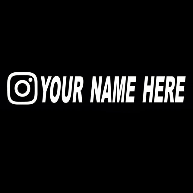 Custom username car stickers personalized Instagram motorcycle vinyl stickers - V.I.P Digital Presence