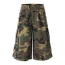Loose Wide-Leg Camouflage Three-Quarter Pants Men's Summer Work Shorts Pleated Design with Large Pockets - V.I.P Digital Presence