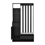 39.3'W70.8'H multifunctional corridor shoe cabinet with soft padded nail board and black hanger with entrance hook - V.I.P Digital Presence