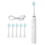 Smart Sonic Electric Toothbrush 5 Modes 4 Gears Tooth Cleaning Home USB Charging Adult Toothbrush Set - V.I.P Digital Presence