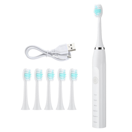 Smart Sonic Electric Toothbrush 5 Modes 4 Gears Tooth Cleaning Home USB Charging Adult Toothbrush Set - V.I.P Digital Presence