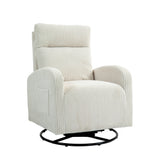 JiaDa Upholstered Swivel Glider.Flannel fabric.Rocking Chair for Nursery in Beige.Modern Style One Left Bag - V.I.P Digital Presence