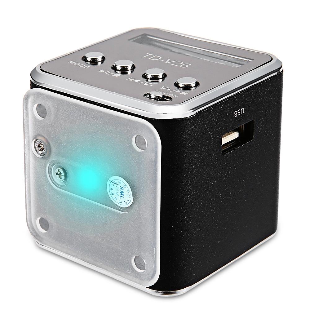 TD-V26 Portable Radio FM Micro SD/TF Music Player Digital LCD Display Mini Speaker Suitable - V.I.P Digital Presence
