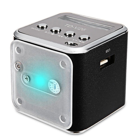 TD-V26 Portable Radio FM Micro SD/TF Music Player Digital LCD Display Mini Speaker Suitable - V.I.P Digital Presence