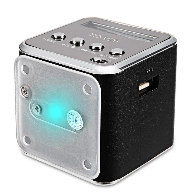 TD-V26 Portable Radio FM Micro SD/TF Music Player Digital LCD Display Mini Speaker Suitable - V.I.P Digital Presence