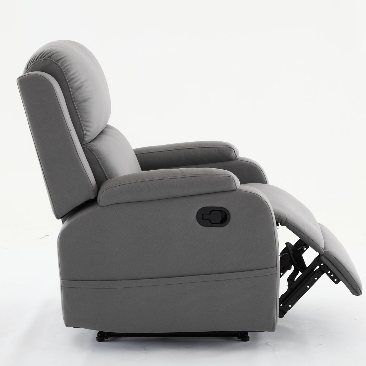 PU leather recliner massage chair with adjustable leg positions at the back, easy to reach side buttons - gray - V.I.P Digital Presence