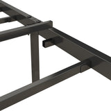 Queen Size Bed Frame with Charging Station, Upholstered Headboard, Metal Platform, Grey - V.I.P Digital Presence