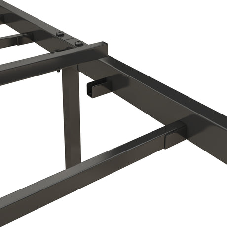 Queen Size Bed Frame with Charging Station, Upholstered Headboard, Metal Platform, Grey - V.I.P Digital Presence