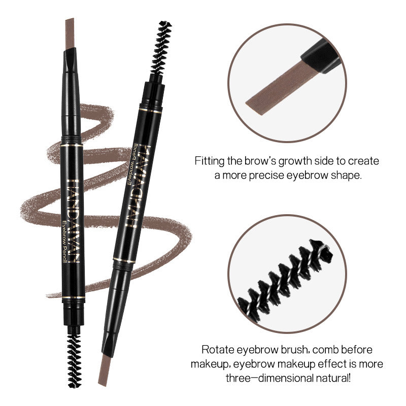 HANDAIYAN 5 Colors Automatic Rotating Eyebrow Pencil Double-ended Waterproof Triangle Eyebrow Pencil - V.I.P Digital Presence