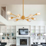 Modern Crystal Chandeliers, 9 Lights Golden Chandelier for Living Room Bedroom (Bulbs Not Included) - V.I.P Digital Presence