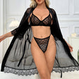 Sex lingerie women's sexy ultra-thin transparent mesh lace bra sex lingerie set - V.I.P Digital Presence