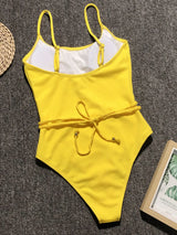 Ribbed Tie Waist One-Piece Swimsuit - V.I.P Digital Presence