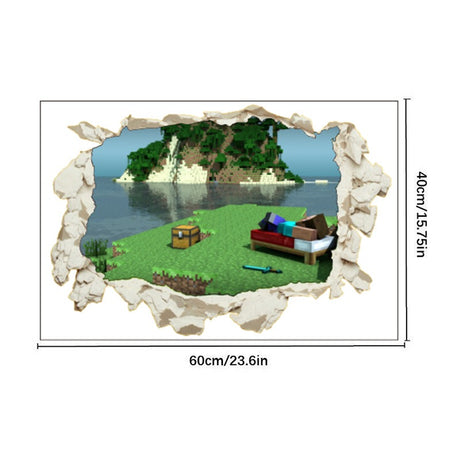 Minecraft run away My World Wall Stickers Living Room Children's Room Removable Decorative PVC Stickers - V.I.P Digital Presence