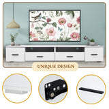 White TV Stand for Living Room Modern Entertainment Center Stand for TV Up to 90 Inch