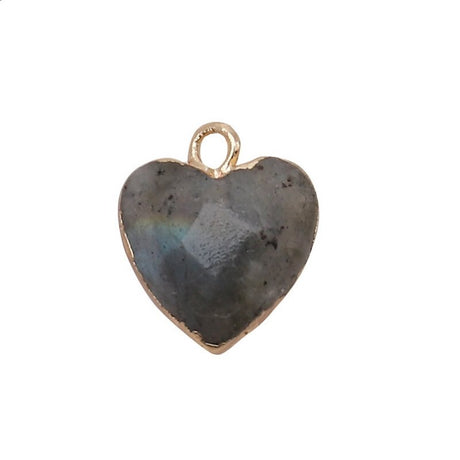 Women Jewelry  12.5mm Small Lovely Heart Pendant Labradorit Aventurine Opal Rose Crystal Quartz Stone Pendant DIY for Necklace - V.I.P Digital Presence