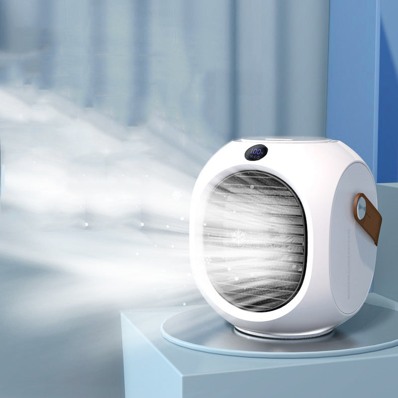 Nuevo mini ventilador de aire acondicionado refrigerado por agua, portátil, con cabezal vibratorio, de escritorio, con pulverizador, pequeño enfriador de aire. 