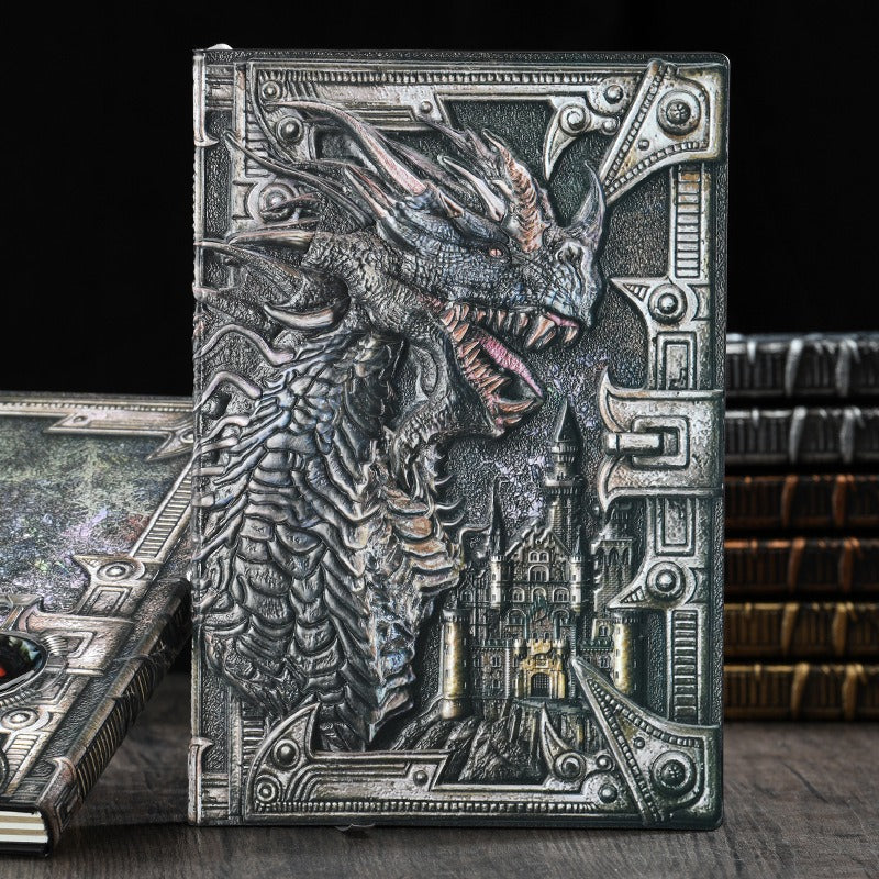 Retro Embossed Evil Dragon Notebook Metal Three-Dimensional Dinosaur European-Style Notebook - V.I.P Digital Presence