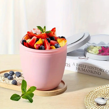 Portable Yogurt Cereal Cups with Lids. Ideal for Overnight Oats, DIY Salads & Parfaits. Great for Breakfast or Lunch - V.I.P Digital Presence
