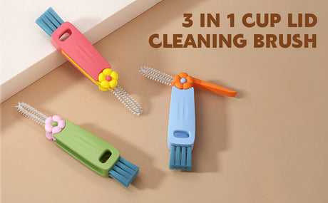 3 in 1 Cup Lid Cleaning Brush Crevice Cleaning Brush for Bottle Gap Tight Spaces Cup - V.I.P Digital Presence