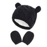 New Baby Kids Girls Boys Winter Warm Knit Hat Ear Solid Warm Cute Glove 2pcs Lovely Beanie Cap 0-18M - V.I.P Digital Presence