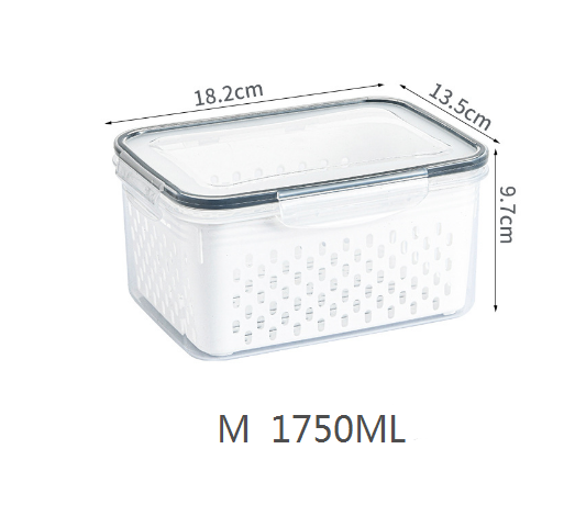 Kitchen food sealed preservation box fruit and vegetable drainage plastic storage box with lid - V.I.P Digital Presence