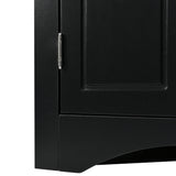 Black Triangle Bathroom Storage Cabinet with Adjustable Shelves, Freestanding Floor Cabinet for Home Kitchen - V.I.P Digital Presence