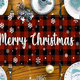 Christmas table flag holiday party restaurant decoration tablecloth linen checkered printed dining table tablecloth mat - V.I.P Digital Presence