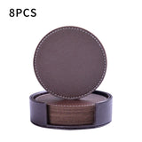 Creative PU leather coaster Exquisite insulated tea water cushion Square leather coaster - V.I.P Digital Presence
