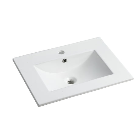24 Inch Bathroom Ceramic Sink Basin, White - V.I.P Digital Presence