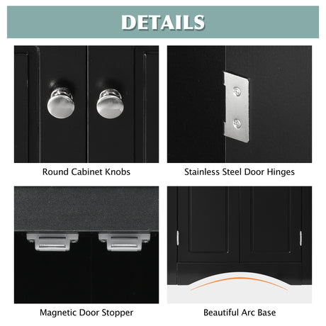 Black Triangle Bathroom Storage Cabinet with Adjustable Shelves, Freestanding Floor Cabinet for Home Kitchen - V.I.P Digital Presence