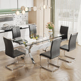 Dining table Modern tempered glass dining table 79 ''x39''x30 '' 1105 - V.I.P Digital Presence