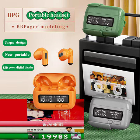 BPG portable wireless Bluetooth headset BB machine unique retro personalized trendy digital clock - V.I.P Digital Presence