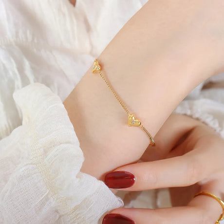 Titanium Steel Zircon Heart Bracelet - V.I.P Digital Presence