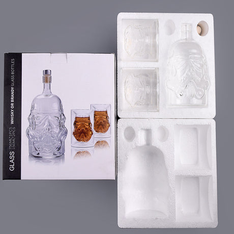 High borosilicate heat-resistant and cold resistant glass wine bottle Star Wars White Soldier glass wine bottle creative decanter liquor dispenser - V.I.P Digital Presence