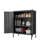 Kitchen Buffet Server Table Accent Sideboard Cupboard Server Buffet Console Table with Doors Cabinet - V.I.P Digital Presence