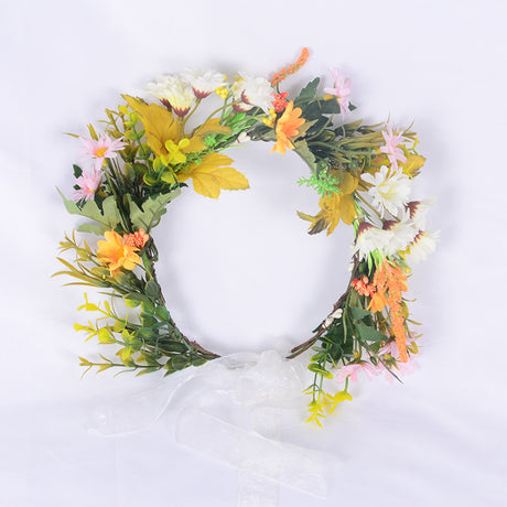 Flower garland scenic spot birthday wedding best friend bridesmaid headband small chrysanthemum flower wreath headwear - V.I.P Digital Presence