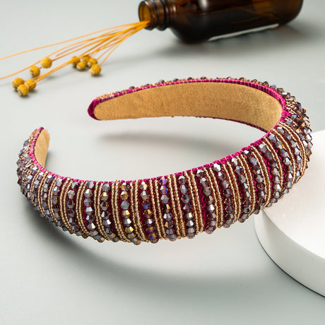 Hair Hoop Hand Woven Beaded Head Hoop Female Baroque Sponge Hair Bundle Korean Style Of The Net Red Face Wash Hair Accessories - V.I.P Digital Presence
