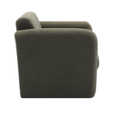 Modern style chair with sheepskin Sherpa fabric soft cushion, comfortable armchair, soft with backrest and pillow, seaweed green - V.I.P Digital Presence