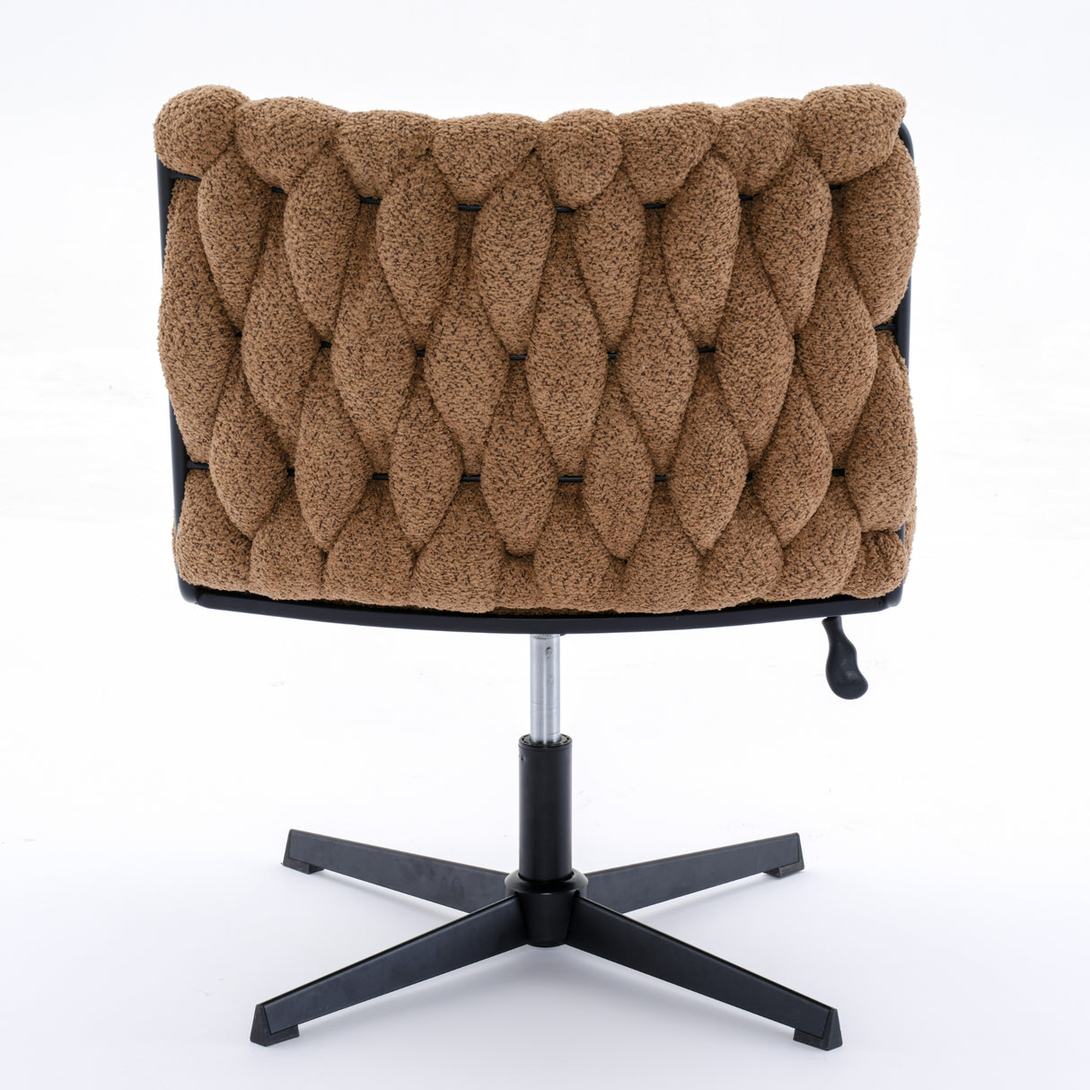 Armless Office Desk Chair No Wheels BROWN