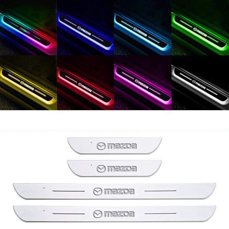 Acrylic Universal Car Led Welcome Pedal Light Led Moving Door Scuff Led Door Sill Scuff Plate car logo  4PCS Set - V.I.P Digital Presence
