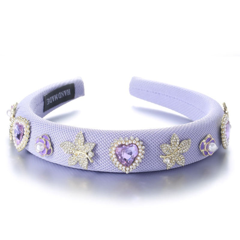 Fashionable Drip Oil Camellia Heart Solid Color Sponge Head Hoop - V.I.P Digital Presence