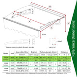 DA4734W Series Door Window Awning Made of 0.137 Inch Thick Crystal Polycarbonate Sheet in size of 47" Wide x 34" Brown Roof - V.I.P Digital Presence
