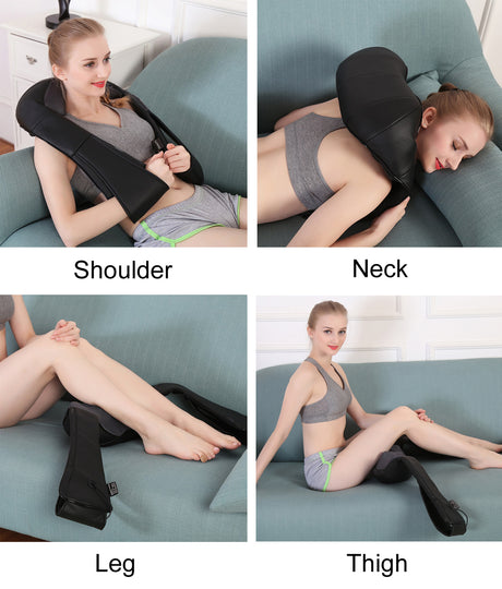 LUYAO LY-580A+1 shiatsu deep kneading heated Neck shoulder back body massager massage belt shawl massage machine - V.I.P Digital Presence