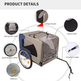 Tangkula Dog Bike Trailer Breathable Mesh Dog Cart with 3 Entrances Safety Flag 8 Reflectors