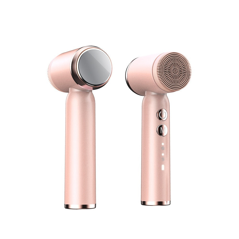 6-In-1 Hot And Cold Facial Cleanser Display Cleansing Brush Ultrasonic Facial Cleanser Pore Cleaning Silicone Beauty Instrument - V.I.P Digital Presence
