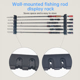 1pc 6-hole fishing rod wall mount, vertical/horizontal display frame - V.I.P Digital Presence