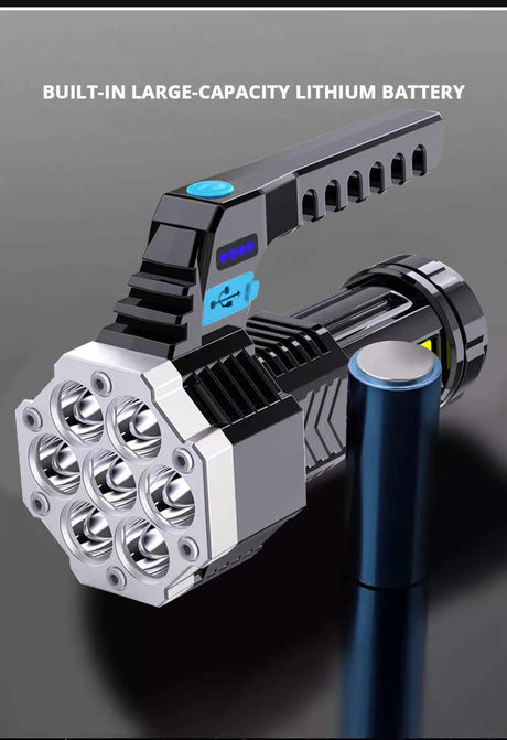High Power LED Flashlight Powerful USB Rechargeable Torch Handheld Portable Outdoor Lamp Built-in Battery COB 7 LED Flashlights - V.I.P Digital Presence