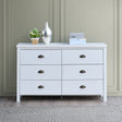 SAFARI 6-drawer main dressing table with interlocking drawer function, easy to assemble, classic white color - V.I.P Digital Presence