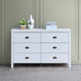 SAFARI 6-drawer main dressing table with interlocking drawer function, easy to assemble, classic white color - V.I.P Digital Presence