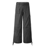 Workwear Straight Leg Long Pants Men's Vibe American Style Pleated Design Irregular Pocket Drawstring Loose Casual Trousers - V.I.P Digital Presence